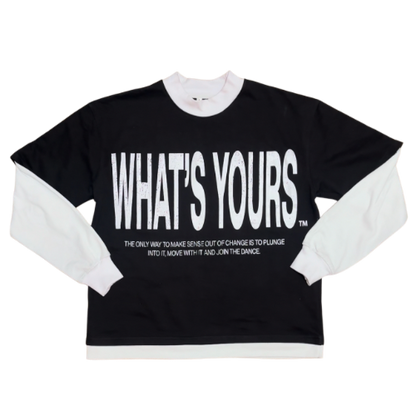 The Main Priority Black And White Double Layered Long Sleeve T-Shirt