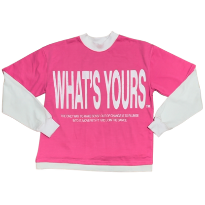 The Main Priority Pink And White Double Layered Long Sleeve T-Shirt