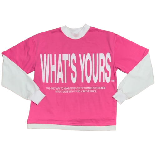 The Main Priority Pink And White Double Layered Long Sleeve T-Shirt